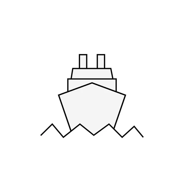 Icono de barco oceánico en estilo plano de moda aislado sobre fondo blanco. Pictograma del sitio web. Símbolo de Internet para el diseño de su sitio web, logotipo, aplicación, UI. Ilustración vectorial, EPS10 — Vector de stock