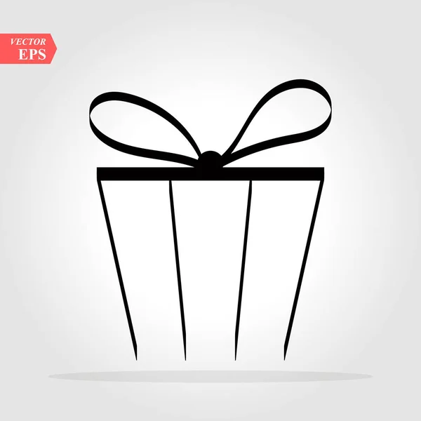 Gift. Geïsoleerd vector icoon, teken, embleem, pictogram. Platte stijl voorontwerp, weblogo of UI EPS 10 — Stockvector