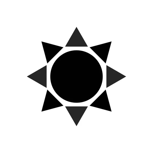 Modelo do logotipo da ilustração do vetor do ícone do sol preto no branco — Vetor de Stock
