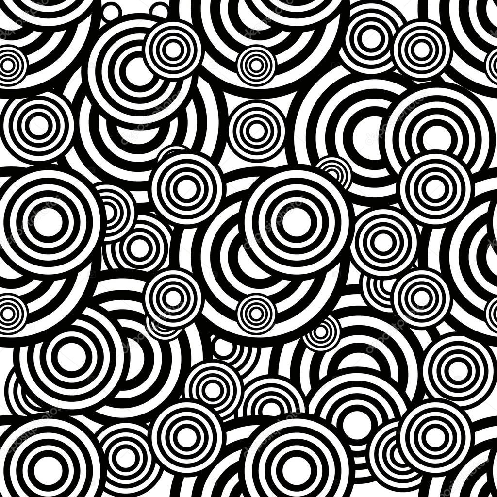 Seamless circle vector illustration background. Repeating geometric tiles. Concentric circles