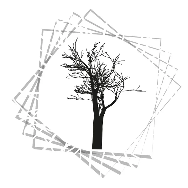 Koncepcja przyrody i roślin reprezentowana przez ikonę suchego drzewa. drzewo ilustracja eps10 na białym tle płaski sylwetka wektor zmarły — Wektor stockowy