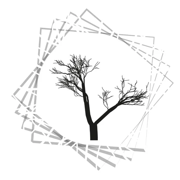 Natureza e conceito de planta representado pelo ícone de árvore seca. isolado e plana ilustração vetor eps10 árvores mortas silhueta — Vetor de Stock
