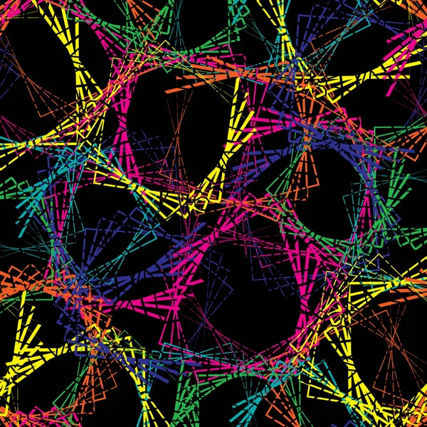 Bunte Linie quadratisch nahtlos auf schwarzem Hintergrund. eps10 — Stockvektor