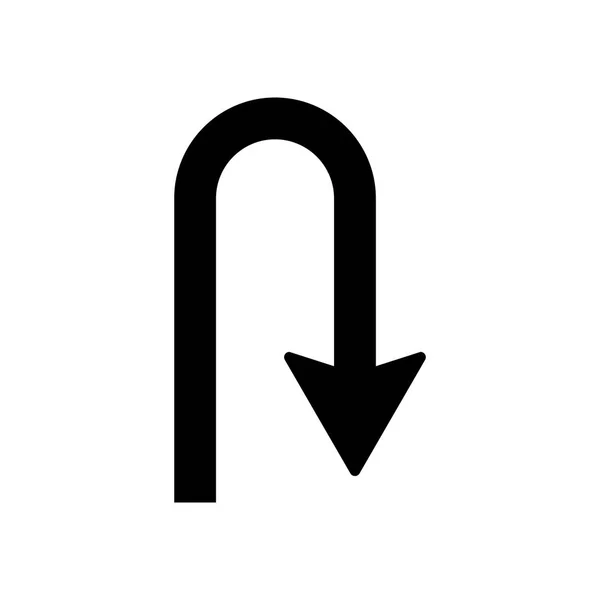 返回图标矢量在白色背景下分离, 标志概念在透明背景下返回符号, 填充黑色符号 — 图库矢量图片