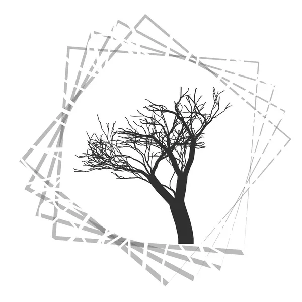 Natur und Pflanzenkonzept repräsentiert durch die Ikone des trockenen Baumes. isolierte und flache Illustration Vektor eps10 abgestorbene Bäume Silhouette — Stockvektor
