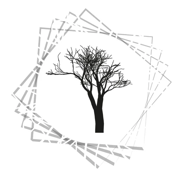 Natureza e conceito de planta representado pelo ícone de árvore seca. isolado e plana ilustração vetor eps10 árvores mortas silhueta — Vetor de Stock