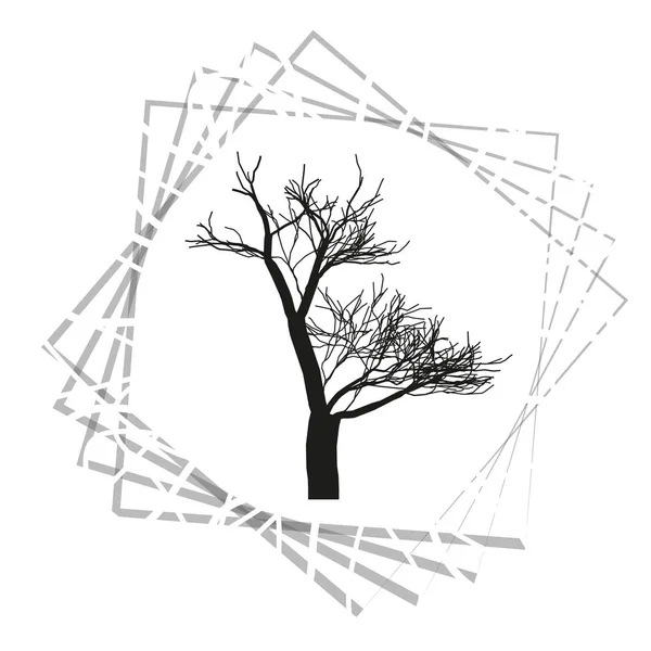 Concepto de naturaleza y planta representado por el icono del árbol seco. aislado y plano ilustración vector eps10 árboles muertos silueta — Vector de stock