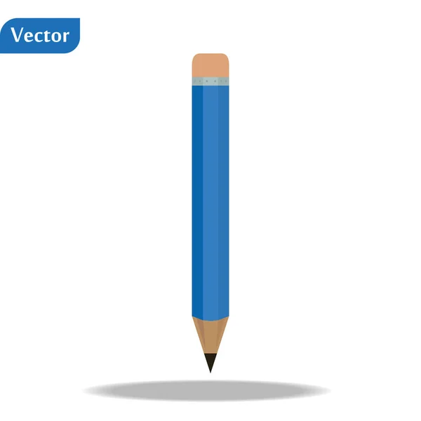 Escrevendo o ícone do vetor do lápis. Estilo é bicolor símbolo plano, cores cobalto e ciano, ângulos arredondados, fundo branco . —  Vetores de Stock