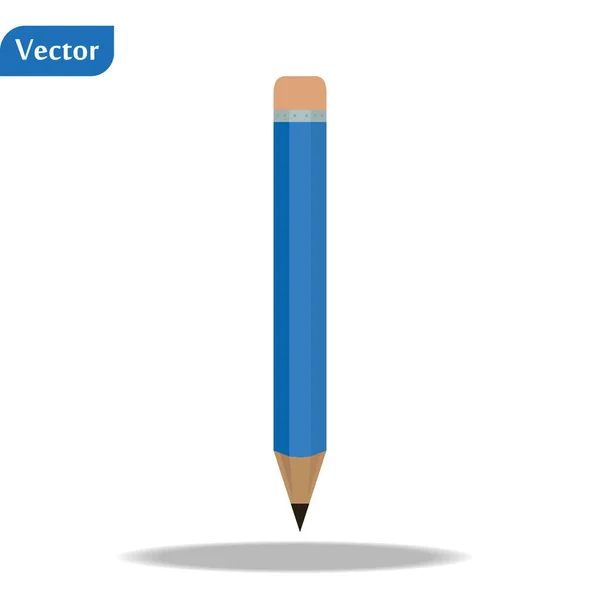 Γραφής μολύβι εικονίδιο του φορέα. Στυλ είναι δίχρωμο επίπεδη σύμβολο, κοβάλτιο και κυανό χρώματα, στρογγυλεμένες γωνίες, λευκό φόντο. — Διανυσματικό Αρχείο