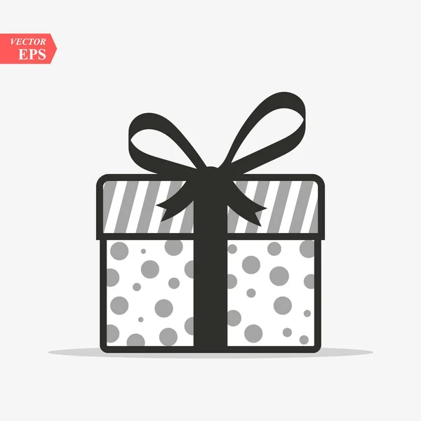 Illustratie van het pictogram van de gift box op de achtergrond. Kerstcadeau pictogram illustratie vector symbool. Huidige geschenk doos icoon. Pakket in gift wrap, Vector EPS 10-Box icoon — Stockvector