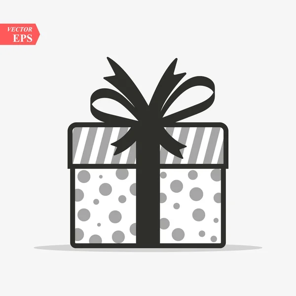 Illustratie van het pictogram van de gift box op de achtergrond. Kerstcadeau pictogram illustratie vector symbool. Huidige geschenk doos icoon. Pakket in gift wrap, Vector EPS 10-Box icoon — Stockvector