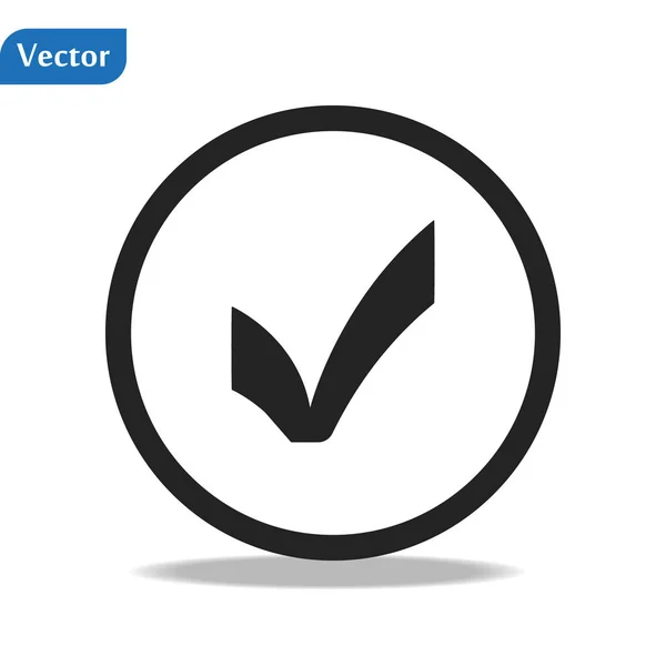 Ikona značky zaškrtnutí v kruhu Symbol dílků v černé barvě, vektorový obrázek. — Stockový vektor