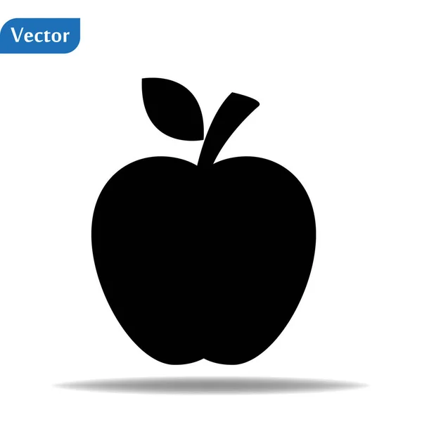Trendi lapos stílusú elszigetelt szürke háttér látható Apple ikonra. Apple ikonra oldal szimbólum a web site design ikon az Apple logó, app, Ui. Apple ikonra vektoros illusztráció, Eps10. — Stock Vector
