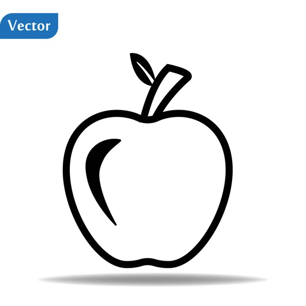 Ikona pro Apple Vector. Ikona jablkový ovocný obrázek. Logo vektoru návrhu webu. Apple izolovaný na pozadí — Stockový vektor