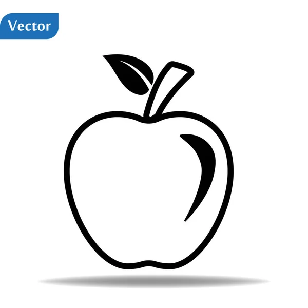 Ikona pro Apple Vector. Ikona jablkový ovocný obrázek. Logo vektoru návrhu webu. Apple izolovaný na pozadí — Stockový vektor