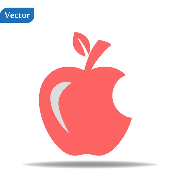 Rotgebissener Apfel. Apfelvektorsymbol. Apfelfrucht Illustration icon.web design vektor logo. Apfel isoliert auf Hintergrund eps10 — Stockvektor