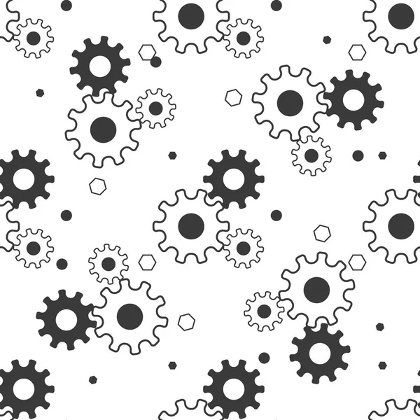 Vector pattern made of cogs. Seamless tiling background. Abstract business concept. Ornament with gears and wheels for wrapping paper, banner, print. Texture for presentation, repair or settings page — Stock Vector