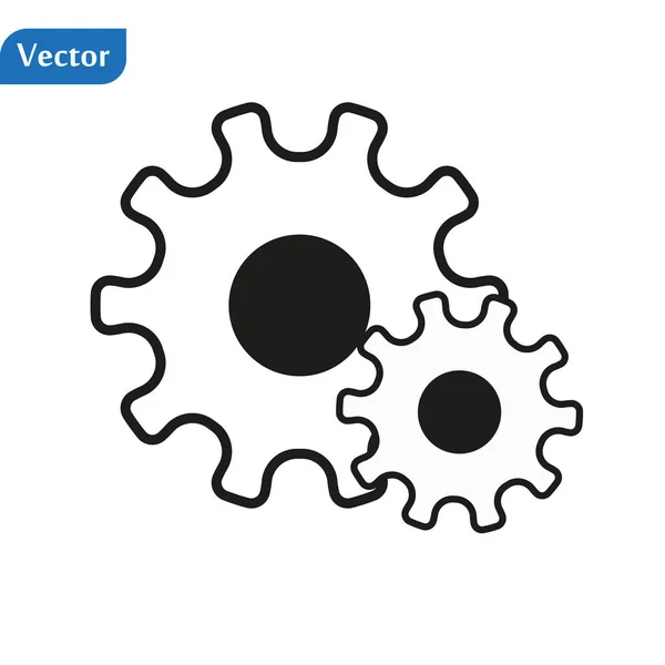 Icono de engranaje con lugar para tu texto. Ilustración vectorial — Vector de stock