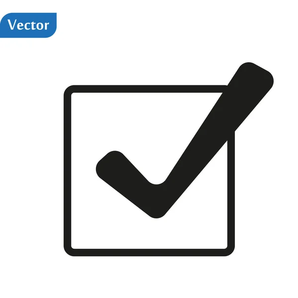 Tik pictogram vector symbool, vinkje geïsoleerd op witte achtergrond — Stockvector