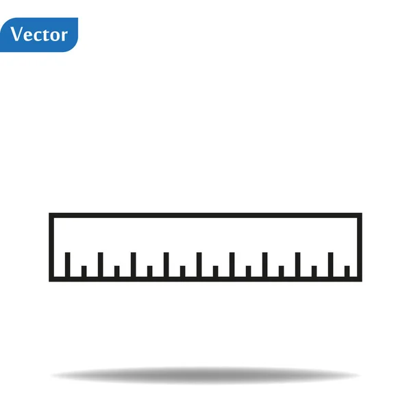 Liniaal vector pictogram, liniaal in trendy platte stijl — Stockvector