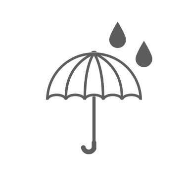 Şemsiye simgesi. Beyaz arka plan üzerinde siyah düz vektör çizimi. Eps 10