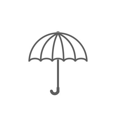 Şemsiye simgesi vektör düz stil beyaz arka planda trendy