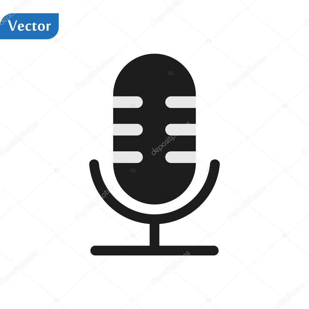 Microphone icon.Speaker vector.Sound sign isolated on white background. Simple illustration for web and mobile platforms.