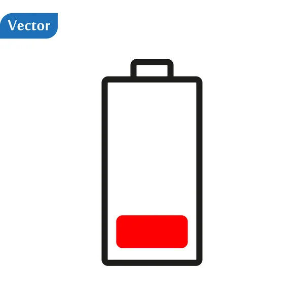 Vektorové nízké nabíjení baterií - napájení baterie ilustrace, elektřina symbolem - energii znamení — Stockový vektor
