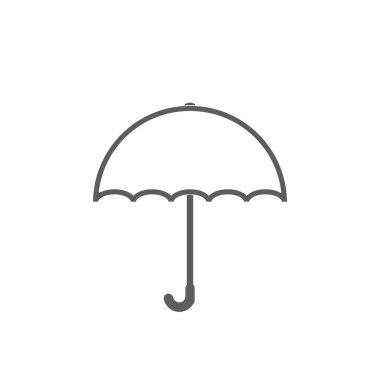 Şemsiye satırı simgesi. Beyaz arka plan üzerinde izole vektör satırı simgesi