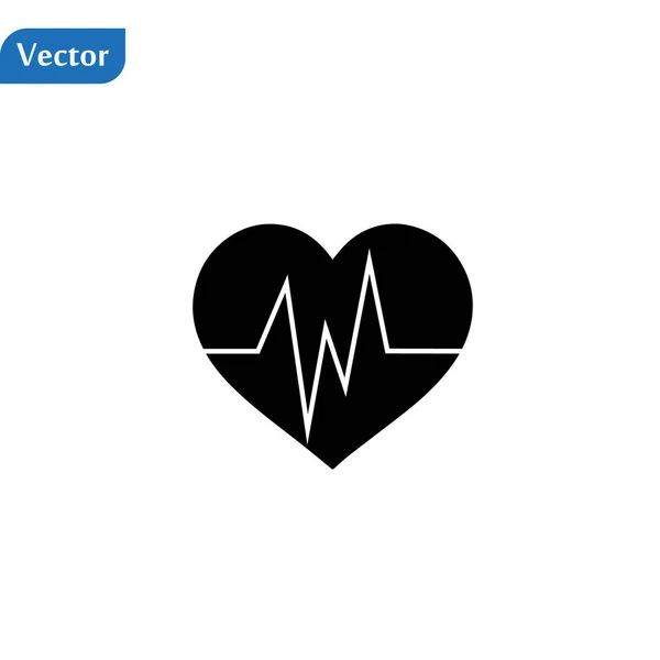 Icono del latido del corazón en el fondo blanco. ilustración eps10 — Vector de stock