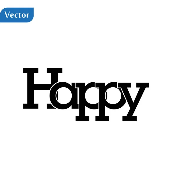 Happyy Logo Vector no fundo branco. Slogan feliz eps10 — Vetor de Stock