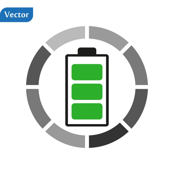 Vector illustration of loading battery for energy storage green power visuals — Stock Vector