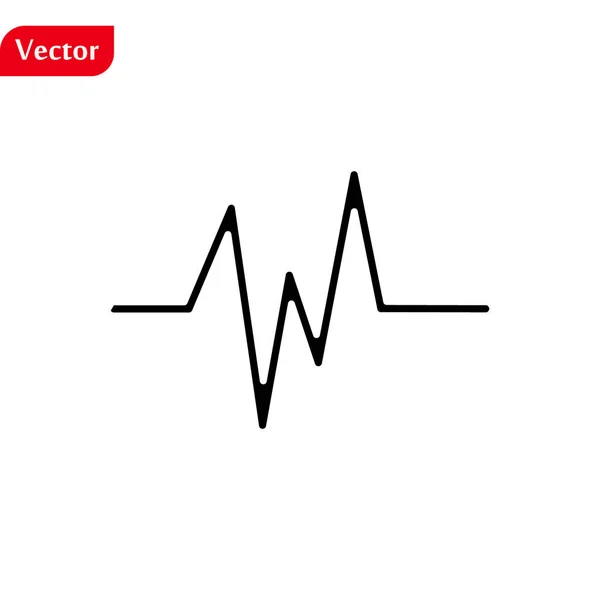 Heartbeat puls platt vektor ikon för medicinska appar och webbplatser — Stock vektor