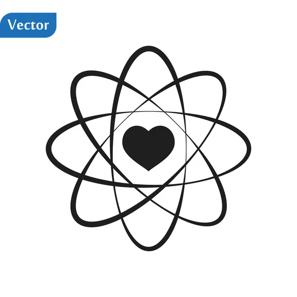 Atom-ikonen. Vetenskapligt tecken. Atom-logotypen. Atom symbol. Nukleär ikon. Elektroner och protoner eps10 — Stock vektor
