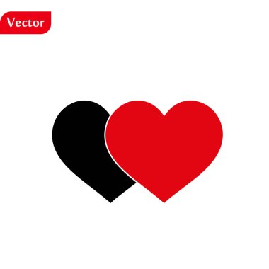 Kırmızı ve siyah maça simgesi. Beyaz arka planda kart vektörü oynama. eps 10