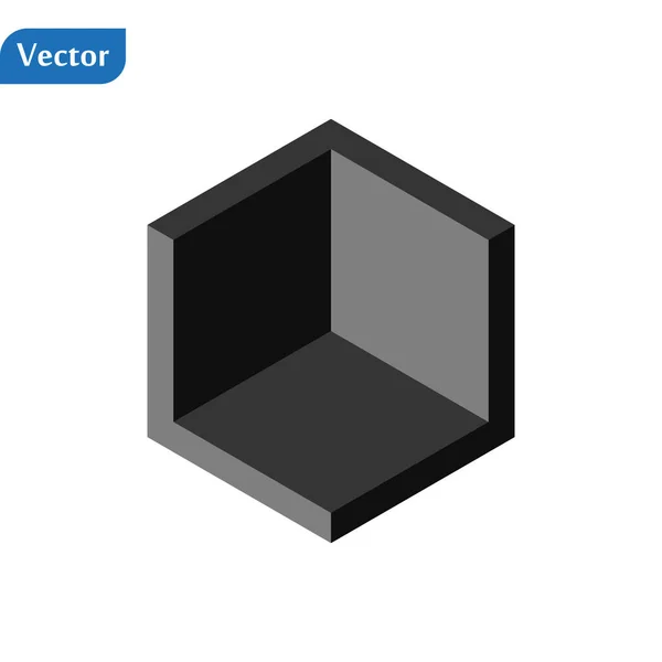 Icône cubique abstraite. Illustration isométrique pour la conception de couvertures en style 3D plat. Logo géométrique vectoriel. eps10 — Image vectorielle