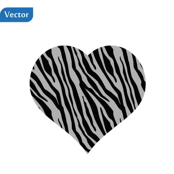 Heart shaped zebra print. Vector illustration. Valentines day. Greeting card. — Stock Vector