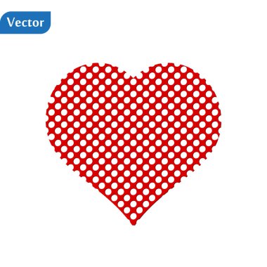 Kalp Simge Vektör. Aşk sembolü. Sevgililer Günü işareti, beyaz arka plan izole amblemi, grafik ve web tasarımı için Düz stil, logo. Eps10 Kırmızı piktogram - Vektör illüstrasyon