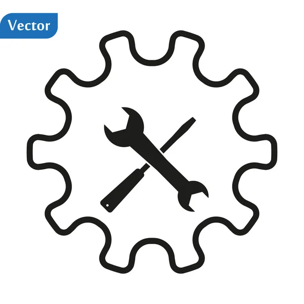 Instellingen en herstel pictogram. Plat ontwerp, op de witte achtergrond. Illustratie ontwerp vector. — Stockvector