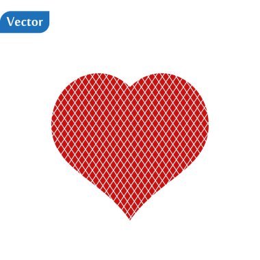 Kalp Simge Vektör. Aşk sembolü. Sevgililer Günü işareti, beyaz arka plan izole amblemi, grafik ve web tasarımı için Düz stil, logo. Eps10 Kırmızı piktogram - Vektör illüstrasyon