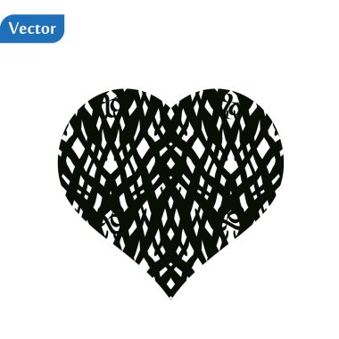 Kalp Simge Vektör. Mükemmel Aşk sembolü. Sevgililer Günü işareti, amblem gölge ile beyaz arka plan izole, grafik ve web tasarımı için Düz tarzı, logo. Eps10 siyah piktogram. - Vektör