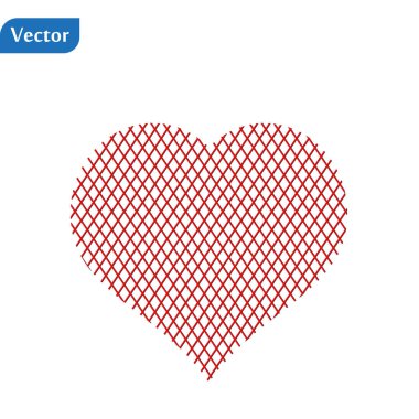 Kalp Simge Vektör. Aşk sembolü. Sevgililer Günü işareti, beyaz arka plan izole amblemi, grafik ve web tasarımı için Düz stil, logo. Eps 10 Kırmızı piktogram - Vektör illüstrasyon