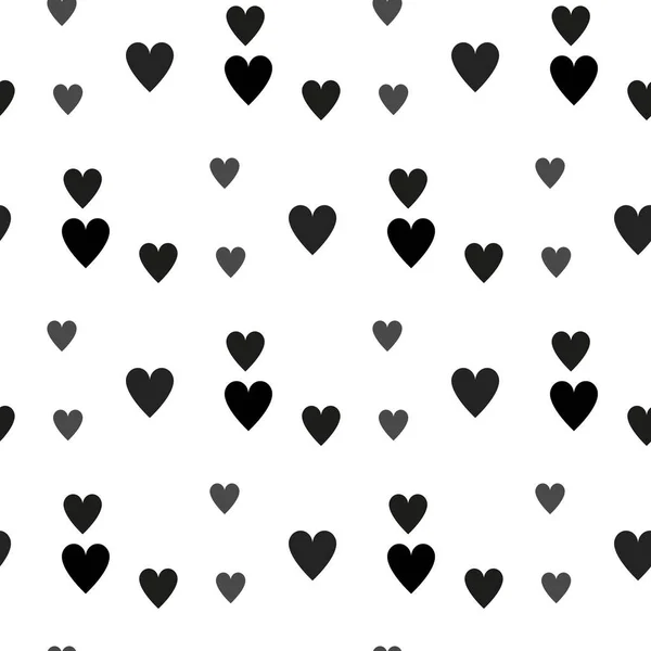 Patrón de vector inconsútil oscuro Heartbeat o fondo hecho con icono gris negro — Vector de stock