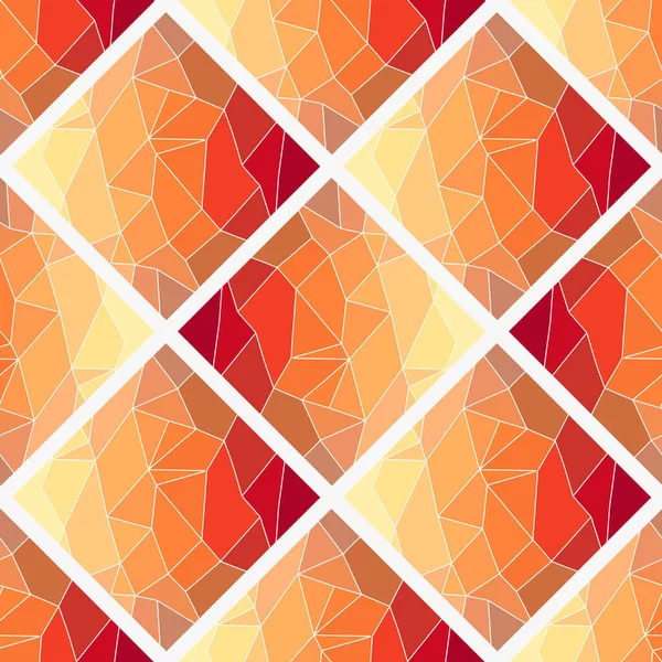 Dark orange, Yellow vector low poly texture seamless pattern. A sample with polygonal shapes. The best triangular design for your business. — Stock Vector