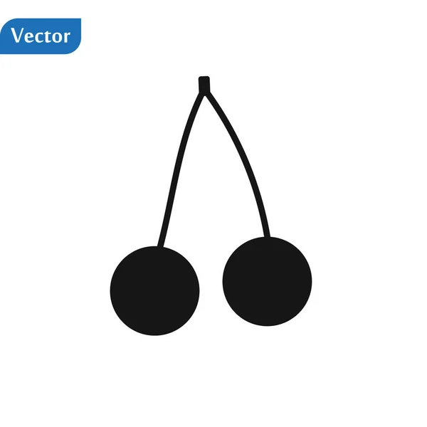 Kirsche Vektor Symbol Vektor Illustration isoliert auf weißem Hintergrund — Stockvektor