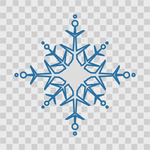 Schneeflockensymbol. blaue Silhouette Schneeflocke Zeichen, isoliert auf weißem Hintergrund. flache Bauweise. Symbol des Winters, gefroren, Weihnachten, Neujahr Urlaub. Grafische Elementdekoration. Vektorillustration — Stockvektor