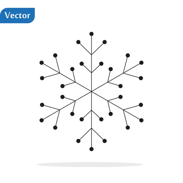 Snöflinga vinter set med svart isolerade nio ikonen siluett på vit bakgrund vektorillustration. — Stock vektor