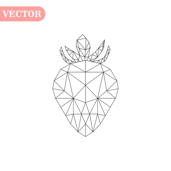 Erdbeere polygonaler Vektor, Logo-Polygone Erdbeere, Vektorillustration Eps10 — Stockvektor