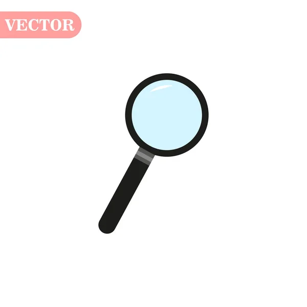 Naklonění, hledání, lupa ikona na bílém pozadí — Stockový vektor