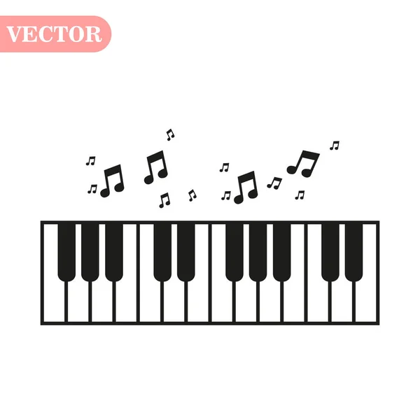 Piano day, keyboard and keys. Musical symbol icon for staff and music note transparent background wave banner. Disco love heart sound notes. eps10 — Stock Vector